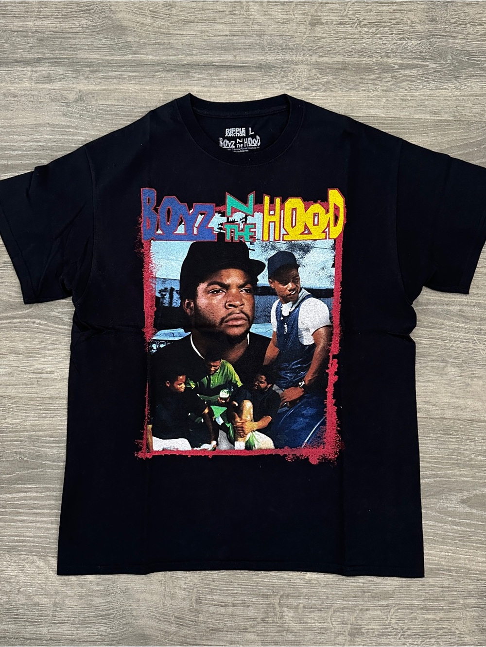 Vintage Boyz N The Hood Graphic Tee - Black with Multicolor Print